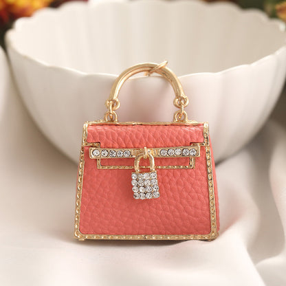 Inspired Mini Kelli Bag Charm Rhinestone Keychain
