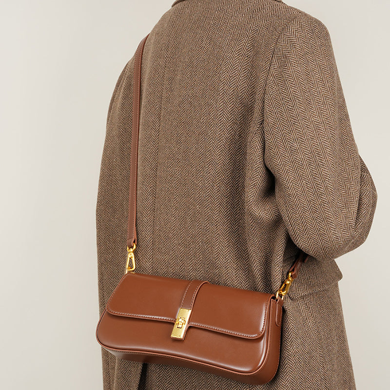 Structured Minimalist Baguette Bag | Come With 2 Straps