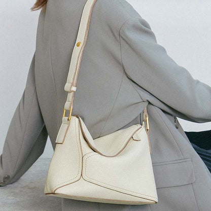 Genuine Leather Geometric Crossbody Bag for Woman