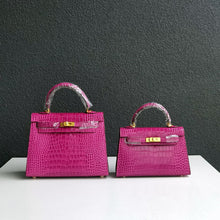 Load image into Gallery viewer, Crocodile Pattern Inspired Kelly Bag New Colors Handbags for Woman
