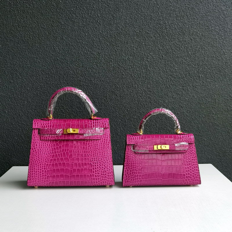 Crocodile Pattern Inspired Kelly Bag New Colors Handbags for Woman