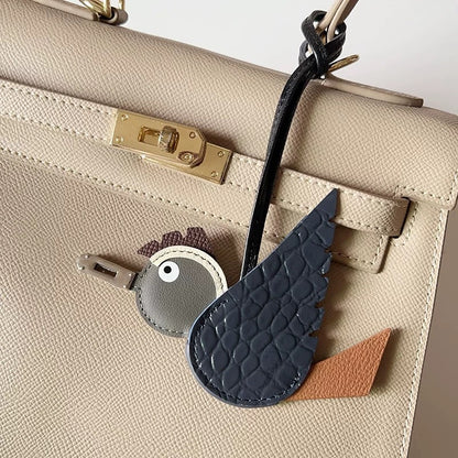 Top Grain Leather Birdy Bag Charm