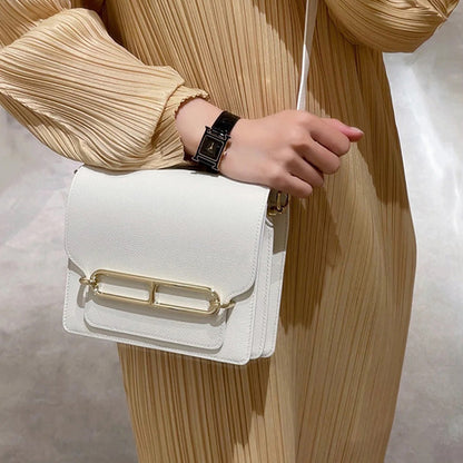 Inspired Pig Nose Bag Genuine Leather Small Satchel Bag Tofu Bag Golden Hardware