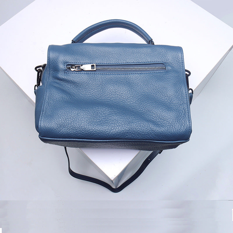 Top Grain Leather Inspired Le City Bag Ladies Zipper Handbag