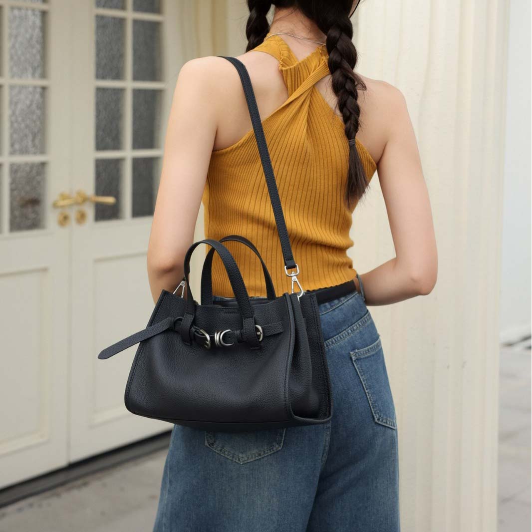 Togo Leather Tote Bag Minimalist Handbag Crossbody Bag