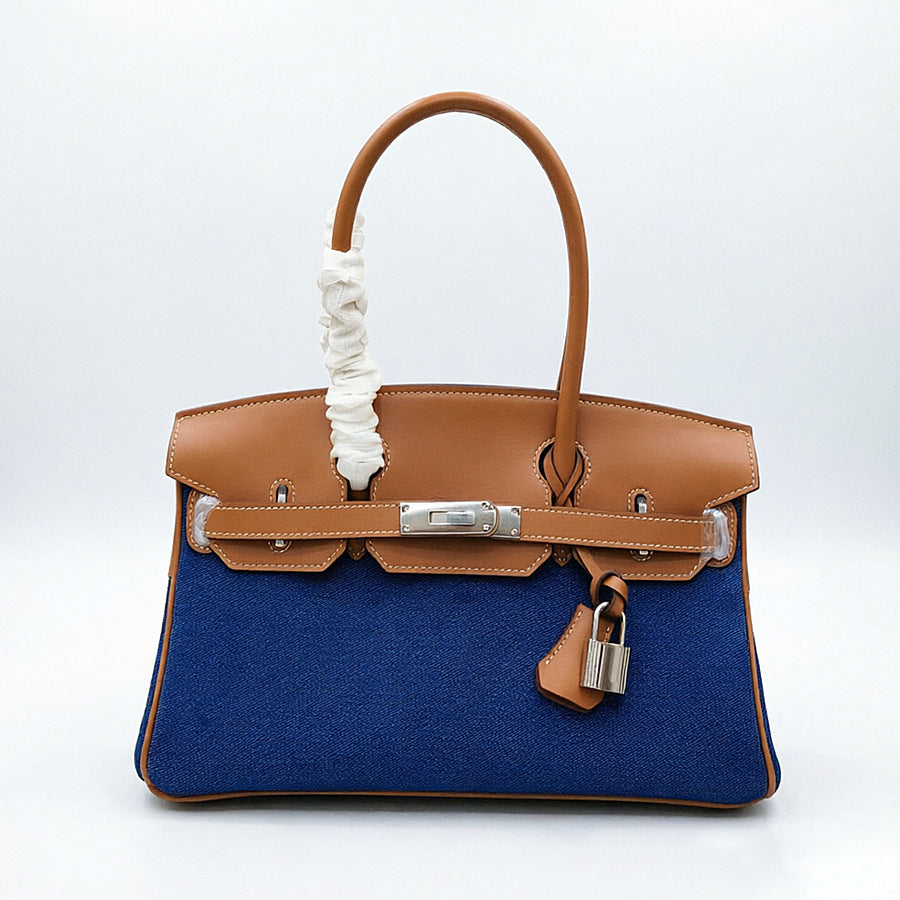 JPG 30 Small Handbag Swift Leather & Denim Shoulder Bag