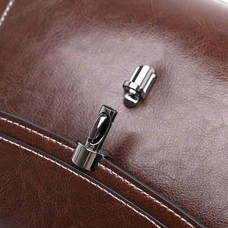 Genuine Leather Handbag - Top Grain Cowhide Square Bag