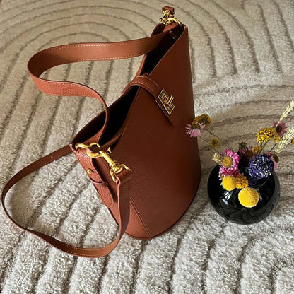 HANDSEWGIFT Leather Simple Bucket Crossbody Bag DIY Kit