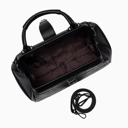 Crocodile-embossed Genuine Leather Doctor Bag Women Tote Bag