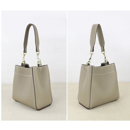 HANDSEWGIFT Women Bucket Bag Top Grain Leather DIY Kit