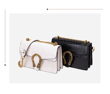 Load image into Gallery viewer, Crocodile Pattern Faux Leather Chain Bag Woman Shoulder Bag
