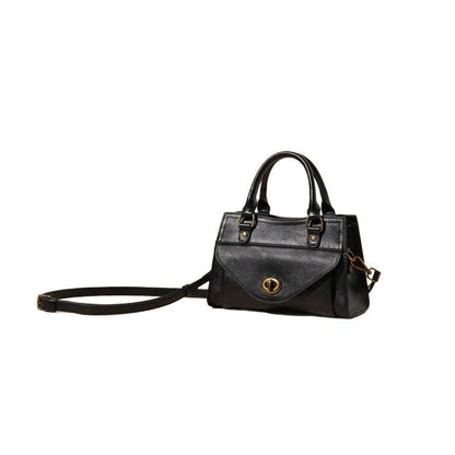 Genuine Leather French Square Bag - Top Grain Cowhide Crossbody