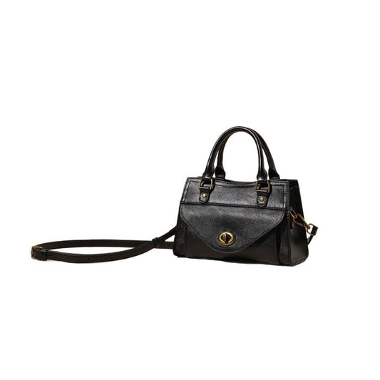 Genuine Leather French Square Bag - Top Grain Cowhide Crossbody