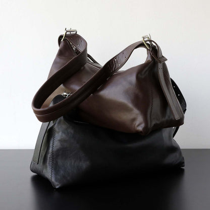 Vegetable Tanned Leather Hobo Bag