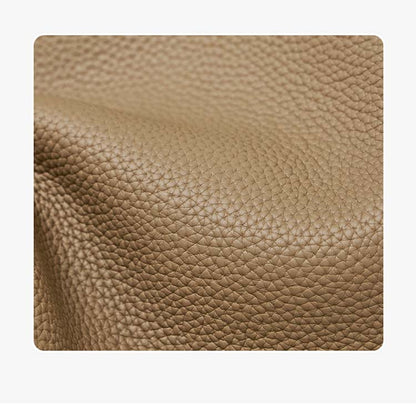 Premium Soft Top Grain Leather Bucket Bag - Minimalist Hobo Tote with Inner Pouch