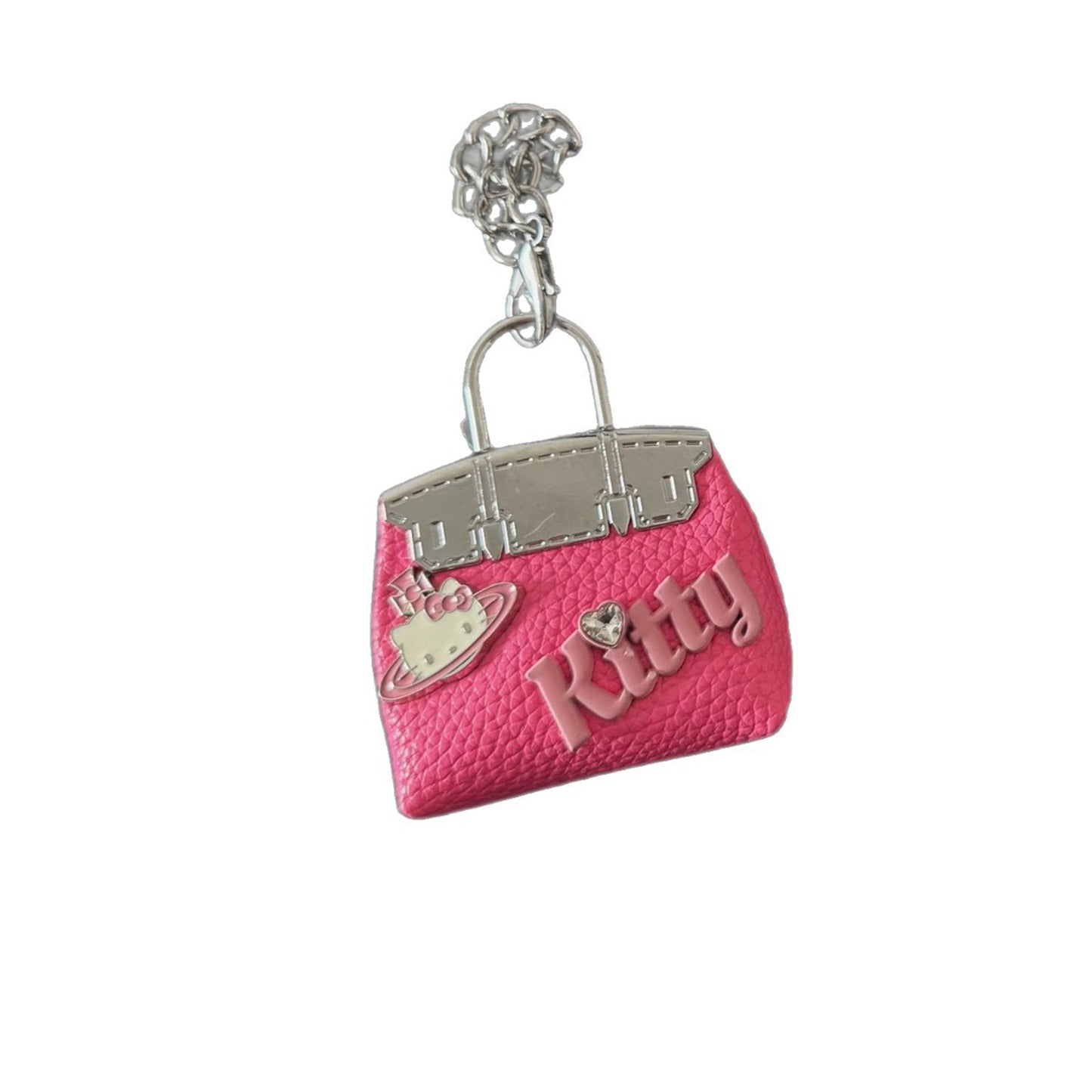 Inspired Baby Berkin Mini Bag Charm with Kitty Cat