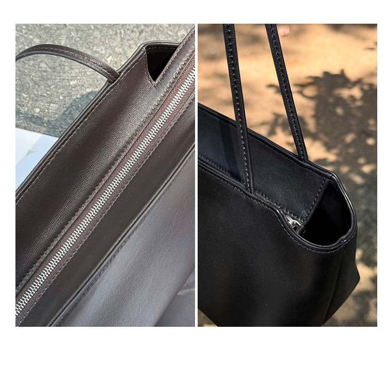 Minimalist Sheepskin Genuine Leather Shoulder Tote