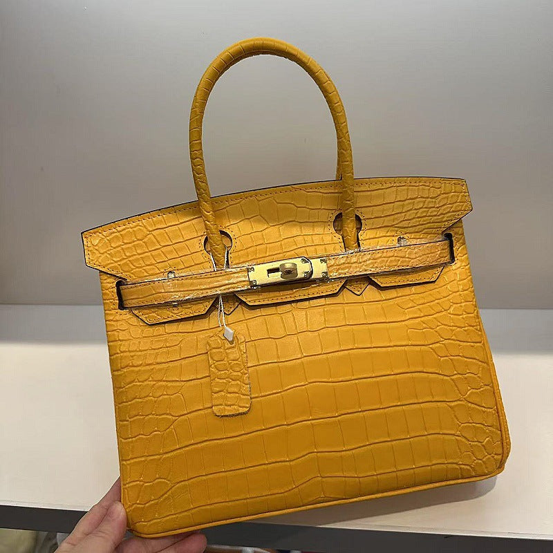 Inspired Berkin Bag Crocodile Pattern Leather Evercolor Handbags for Woman