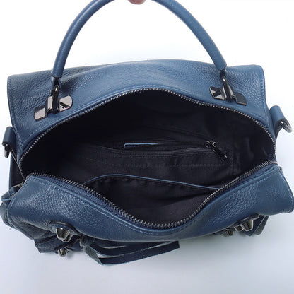 Top Grain Leather Inspired Le City Bag Ladies Zipper Handbag