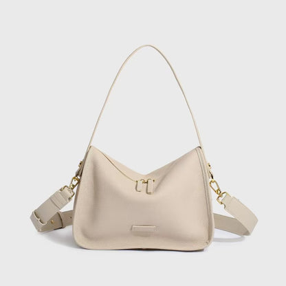 Top Grain Leather Handbag with Detachable and Adjustable Strap