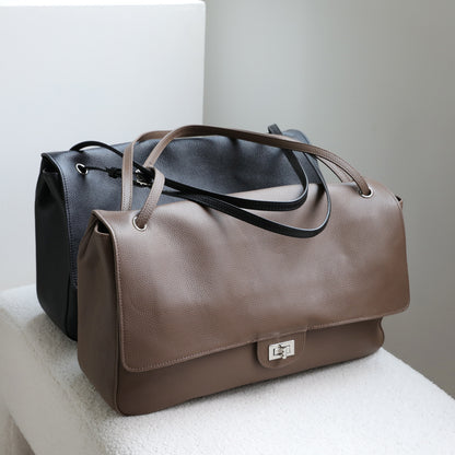 Classic Flap Bag Top Grain Leather / Suede Chain Bag