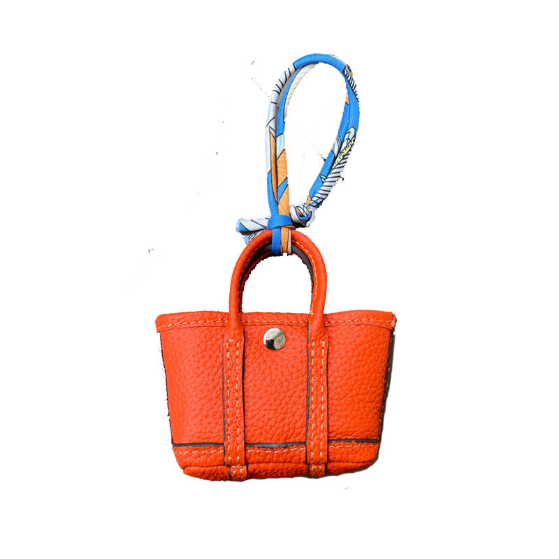 Top Grain Leather Inspired Mini Garden Party Bag Charm Holder for AirPods Pro