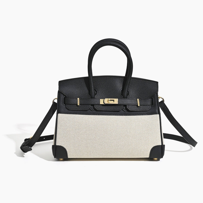 Inspired Berkin Toile Bag Canvas & Togo Leather Handbags