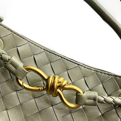 Woven Leather Inspired Intrecciato Tote Bag - Retro Knot Shoulder Bag & Handbag