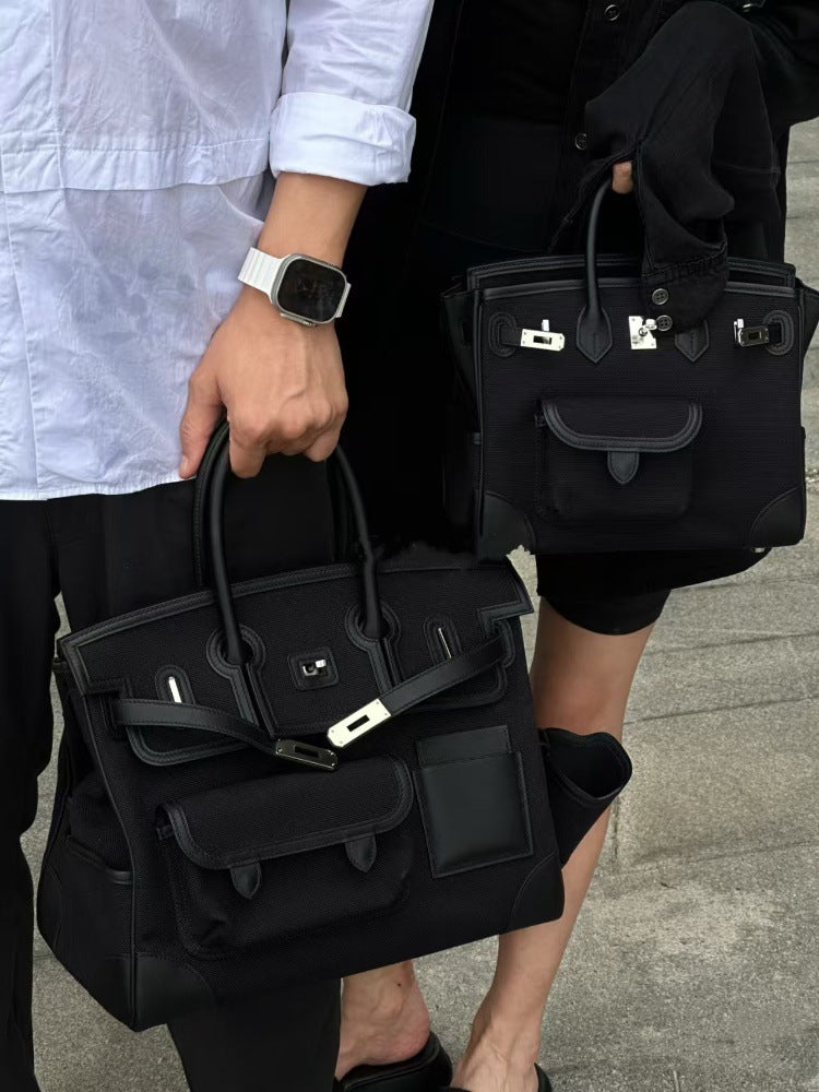 Inspired Limited Edition Berkin Cargo 35cm Canvas Swift Leather Handbags