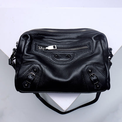 Top Grain Leather Inspired Le City Bag Ladies Zipper Handbag