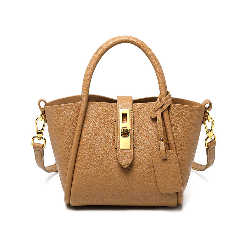 Leather Handbag with Detachable and Adjustable Strap