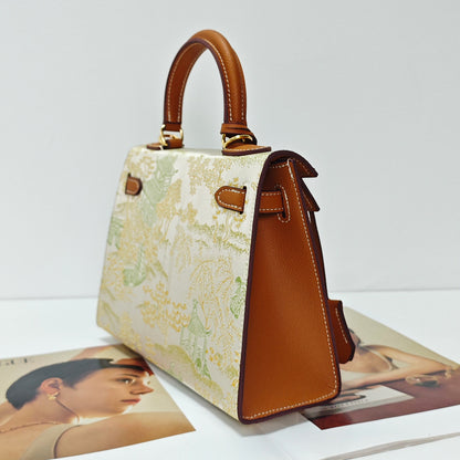 New Chinese Style Song Brocade Top-Handle Bag
