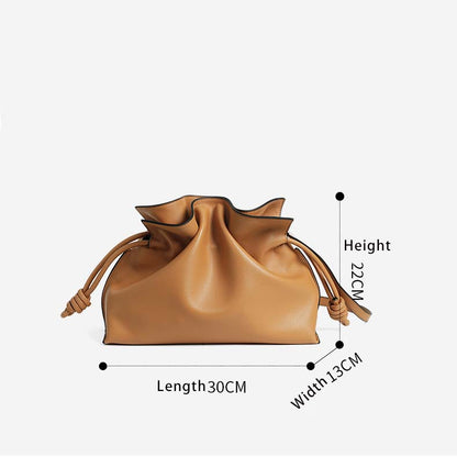 Split Leather Inspired Clutch Crossbody Bag | Caramel Dumpling Handbag