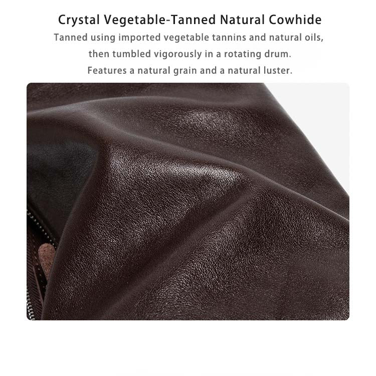 Vintage Vegetable Tanned Leather Bucket Bag - Minimalist Crossbody