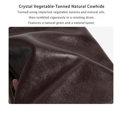 Vintage Vegetable Tanned Leather Bucket Bag - Minimalist Crossbody