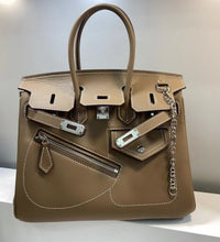 Load image into Gallery viewer, Limited Edition Rock Birkin 25 Silver Hardware Evercolor Unisex Bag
