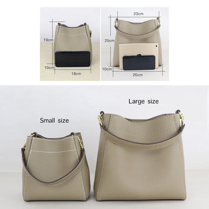 HANDSEWGIFT Women Bucket Bag Top Grain Leather DIY Kit