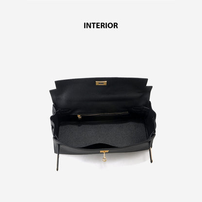 Top Grain Leather Shoulder Bag 35cm
