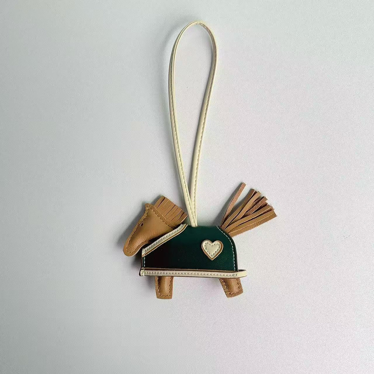 Horse Bag Charm Sheep Leather Keychain