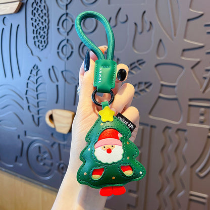 Santa Christmas Ornaments Christmas Gifts Vegan Leather Bag Charms, Keychains