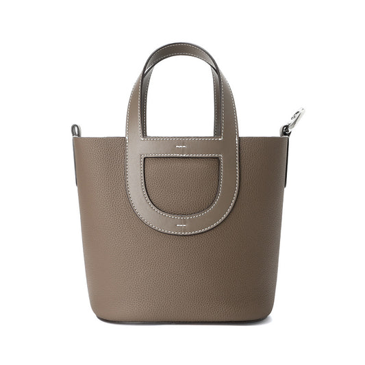 Top Grain Leather Pig Nose Mini Tote Bag Woman Bucket Bag