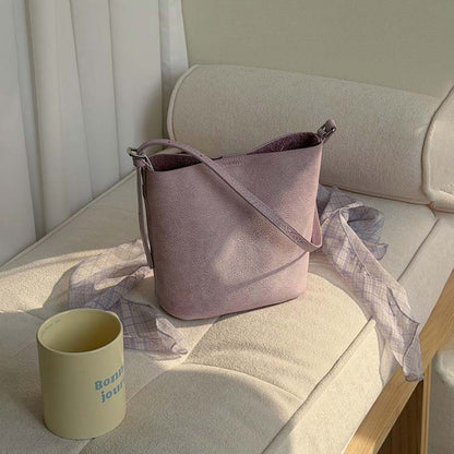 Genuine Leather Mini Bucket Bag | Soft Leather Crossbody & Shoulder Bag for Women