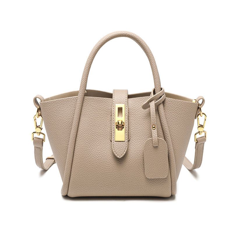 Leather Handbag with Detachable and Adjustable Strap