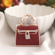 Load image into Gallery viewer, Inspired Mini Kelly Bag Charm Rhinestone Keychain
