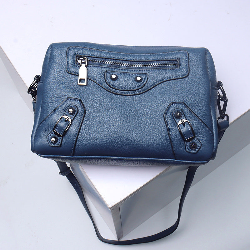 Top Grain Leather Inspired Le City Bag Ladies Zipper Handbag