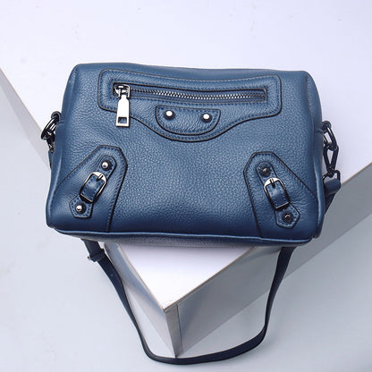 Top Grain Leather Inspired Le City Bag Ladies Zipper Handbag