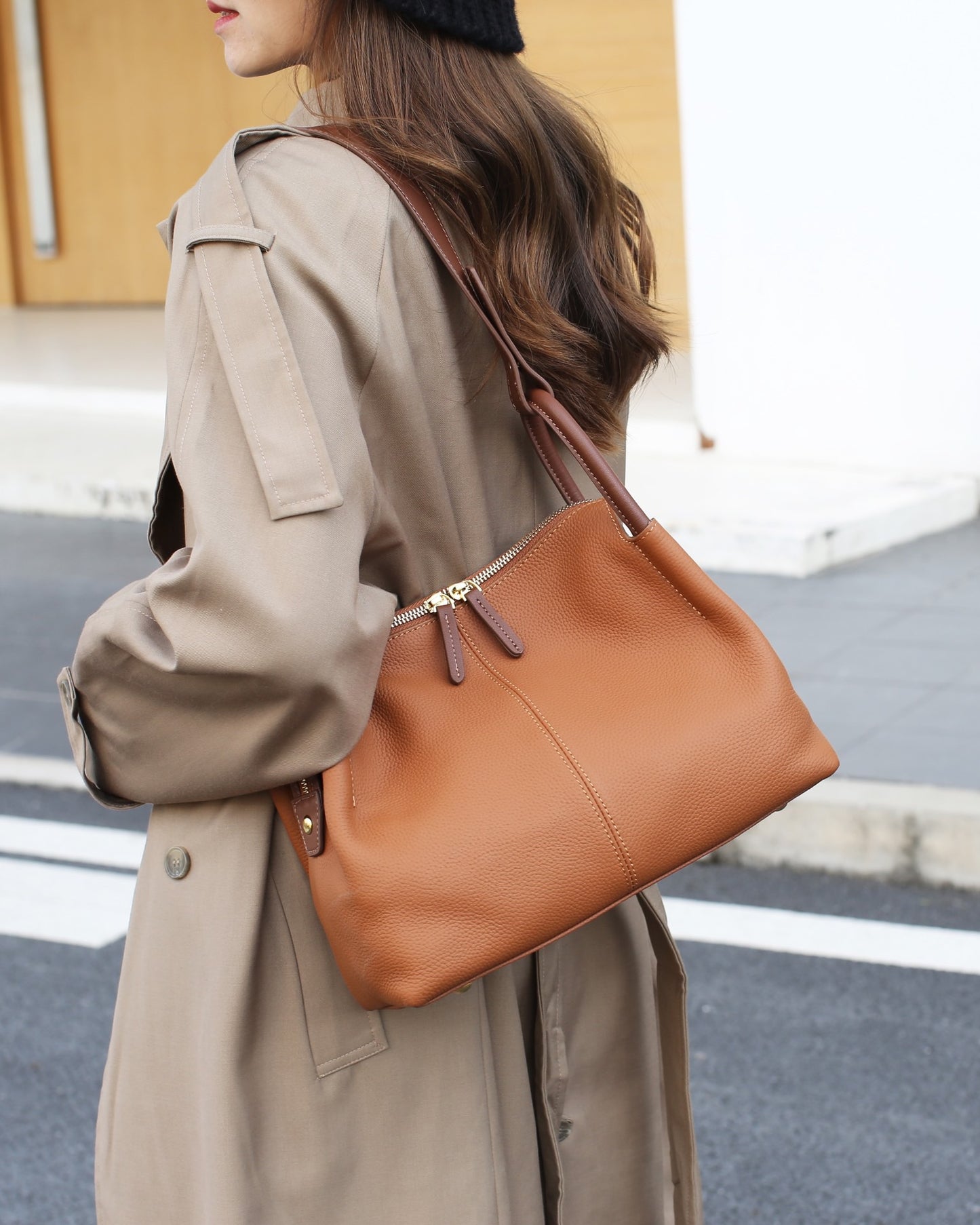 Top Grain Leather Handbags for Women Shoulder Bag