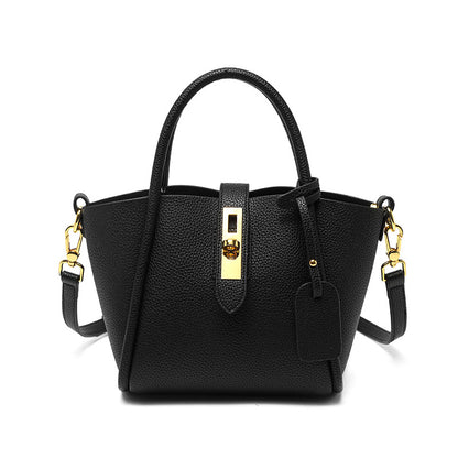 Leather Handbag with Detachable and Adjustable Strap