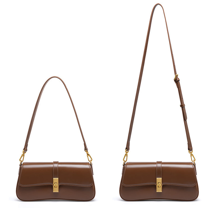 Structured Minimalist Baguette Bag | Come With 2 Straps