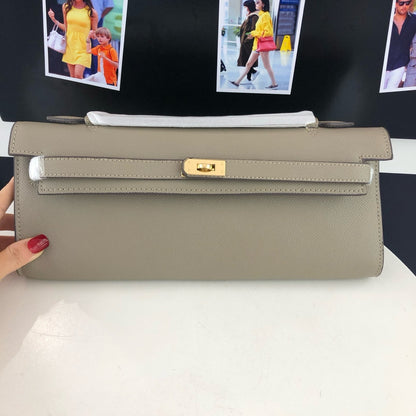 Cut Clutch Bag Epsom Leather Golden Hardware